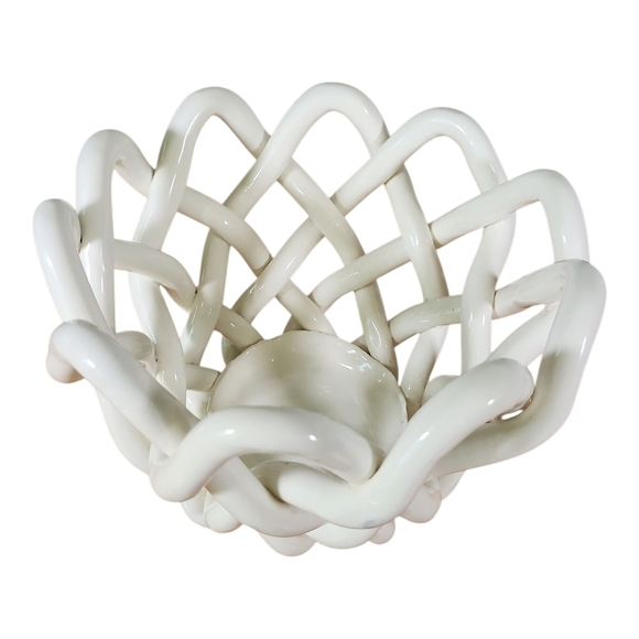 VTG Relpo White Ceramic Sculptural Knot Bowl Mid-Century Modern Exclusive Design - Picture 5 of 10